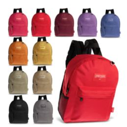 24 of 17" Kids Basic Wholesale Backpack In Assorted Colors