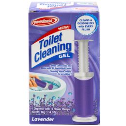12 Wholesale Toilet Cleaning Gel Kit Lavender 1 Dispenser & 12 Gel Stamps Powerhouse