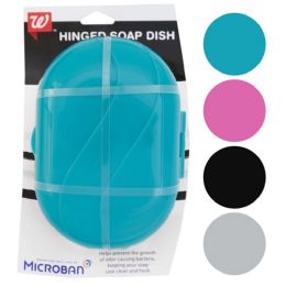 96 pieces Hinged Soap Dish Microban Assorted Colors Carded Walgreens - Soap Dishes & Soap Dispensers