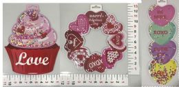 24 pieces Valentine Hanging Decor Paperboard/plastic W/confetti 3ast 12-17.5in H/upc Label - Valentine Decorations