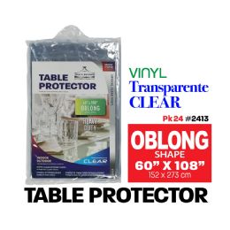 24 Wholesale Oblong Clear Pcv Table Protector - 60" X 108"