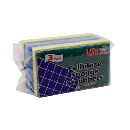 60 of 3 Pk Cellulose Sponge Scrubber