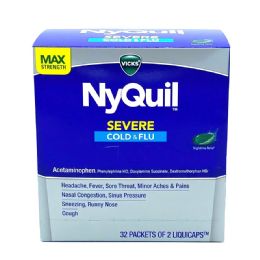 32 pieces Nyquil Cold & Flu Liquid Cap 2 Ct Severe Multi Symptom - Pain and Allergy Relief