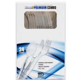 48 Wholesale Dispozeit Plastic Cutlery 24 Ct Heavy Duty Combo Boxed