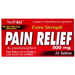 24 Wholesale Health A 2z Pain Relief 500 Mg 24 Ct Extra Strength Acetaminophen (compare To Tylenol Es)