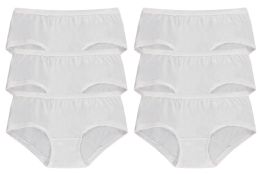 Yacht & Smith Womens White Underwear, Panties In Bulk, 95% Cotton - Size L