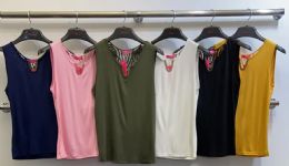 72 Pieces Women's Assorted Colors Cotton Camisole Tops - Womens Camisoles & Tank Tops