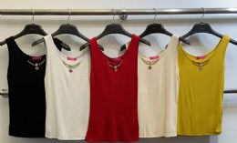 72 Pieces Women's Assorted Colors Cotton Camisole Tops - Womens Camisoles & Tank Tops
