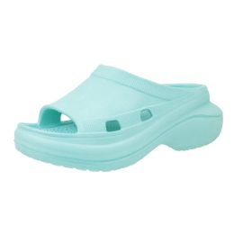 12 Pairs Women's Two Tone Slip On Mule Turquoise - Women's Slippers