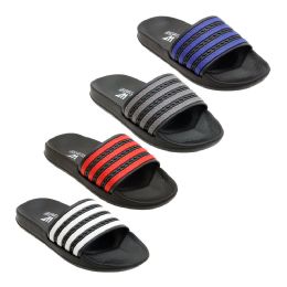 48 Pairs Boy's Stripe Slide Assorted - Boys Slippers