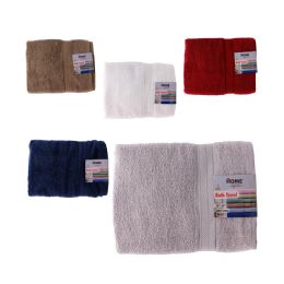 12 Pieces Cotton Bath Towel 30x54" 6 Asst Colors - Towels