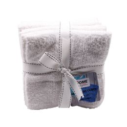 24 Pieces Cotton 10pk Wash Cloth 12"x12" White - Towels