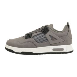 12 Pairs Men's Low Court Sneaker Gray - Men's Sneakers