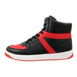 12 Pairs Men's Hightop Sneaker Black&red - Men's Sneakers