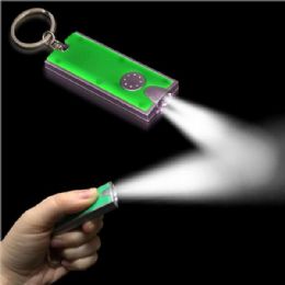 1000 Pieces Led Flat Flashlight Key Chain - Green/silver - LED Party Supplies