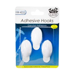 24 Pieces 3pk Damage Free Adhesive Hooks - Hooks