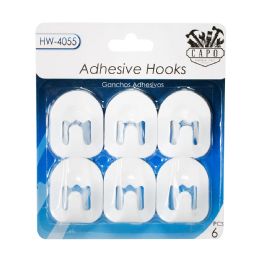 24 Pieces 6pk Adhesive Hooks. - Hooks