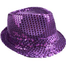 12 of Sparkling Purple Sequin Trilby Fedora Hat