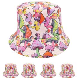 12 of Multicolor Mushroom Pattern Bucket Hat