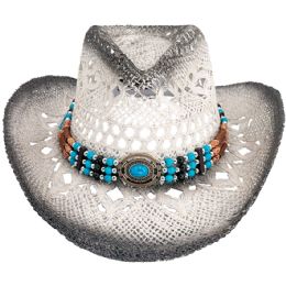 12 of Black Cowboy Hat with Turquoise Beaded Band