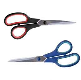 96 Pieces 8.25" Soft Grip Scissor Pointed Blades: 1.5mm finished 1.3-1.35mm 2CR13 stainless steel - Scissors