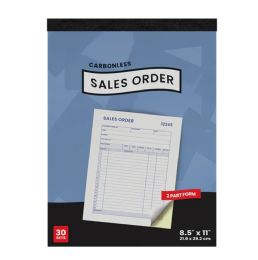 60 of Sales Order Book Carbonless 85" x 115" 30 Sets 60 Sheets