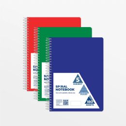 12 Wholesale Poly Cover 5 Subject Notebook 180 Sheets W/ 2 Pocket College Ruled