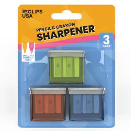 36 of Pencil & Crayon Sharpener 3 Pk. Asst. Colors