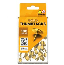 48 Pieces Thumb tacks gold 200 ct reusable box - Push Pins and Tacks