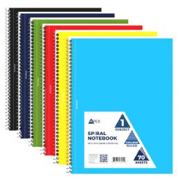 48 Wholesale 1 Subject Notebook, 70 Sheets Asst. Colors, College Ruled