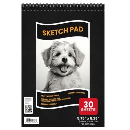 36 Pieces ToP-Spiral Sketch Pad - 5.75 X 8.25 Inches, 120 Gsm HeavY-Tooth Paper, 30 Sheets - Sketch, Tracing, Drawing & Doodle Pads