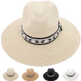 12 of Men's Straw Summer Hat - Adjustable Hat with Black Lace Strip