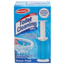 12 of Toilet Cleaning Gel Kit Ocean Fresh 1 Dispenswer & 12gel Stamps Powerhouse