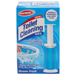 24 Wholesale Toilet Cleaning Gel Kit Ocean Fresh 1 Dispenswer & 12gel Stamps Powerhouse