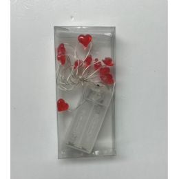 48 pieces String Lights Led Valentine 6ft 2ast Hearts/lips Batteryopp Not Incld/peggable Pvc Box/insrt - Valentine Decorations