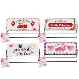 24 pieces Table Decor Valentine Rotating DoublE-Sided 2ast Mdf 8.25x5in Comply Label/ht - Valentine Decorations