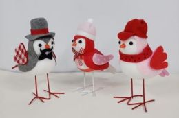 24 pieces Valentine Love Bird Table Decor 3ast 5-6.25in Val ht - Valentine Decorations
