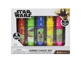 24 of Star Wars Mandalorian Baby Yoda 5 Piece Jumbo Chalk Sticks With Holders