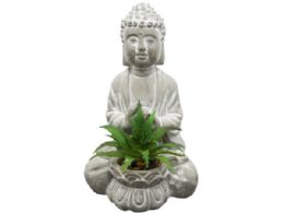 24 pieces 6 In Tall Decorative Buddha Statue With Fake Plants And Rocks - Garden Decor