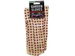 60 of Assorted Color Polka Dot Adult Garden Gloves With Raised Gri