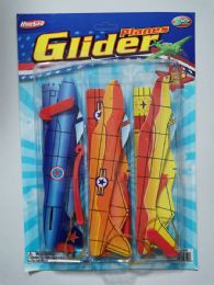 72 Pieces 3 Piece Glider Plane On Card - Bubbles