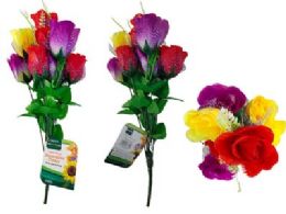 144 Pieces 10 Heads 3 Layers Plastic Flower Rose - Artificial Flowers