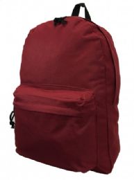36 Pieces 18 Inch Classic Backpack In Maroon - Backpacks 18" or Larger