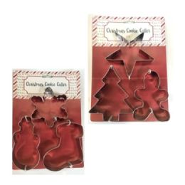 18 pieces Cookie Cutters Christmas 3pk Stainless Steel 2ast Combos Tcd - Christmas Novelties