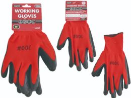144 Pieces 2-Piece Working Gloves In Black And Red - Working Gloves