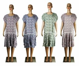 72 Pieces Women's Flower Patterned Summer Dress - Womens Sundresses & Fashion