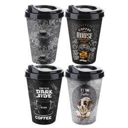 24 pieces 13oz/400ml Plastic Coffee Cup W/lid - Disposable Cups