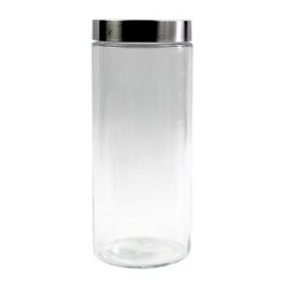 12 pieces 1pc Round Glass Canister With Lid,2l - Glassware