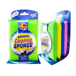 24 Wholesale 4pc Microfiber Cleaning Sponge