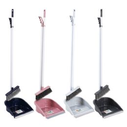 12 Pieces Long Handle Dustpan With Broom - Dust Pans